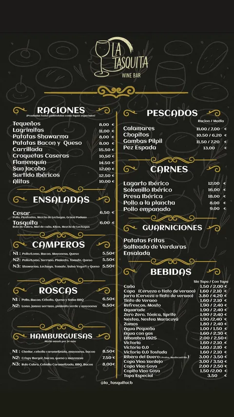 menú la tasquita